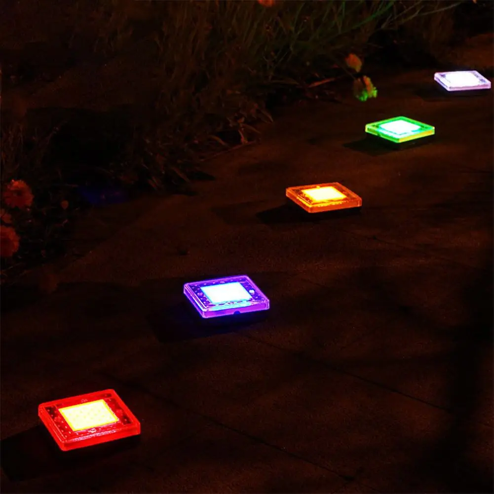 

Adeeing Outdoor LED Solar Power Underground Lamp Buried Lawn Garden Lights Path Square Shape Waterproof Decoration Lighting