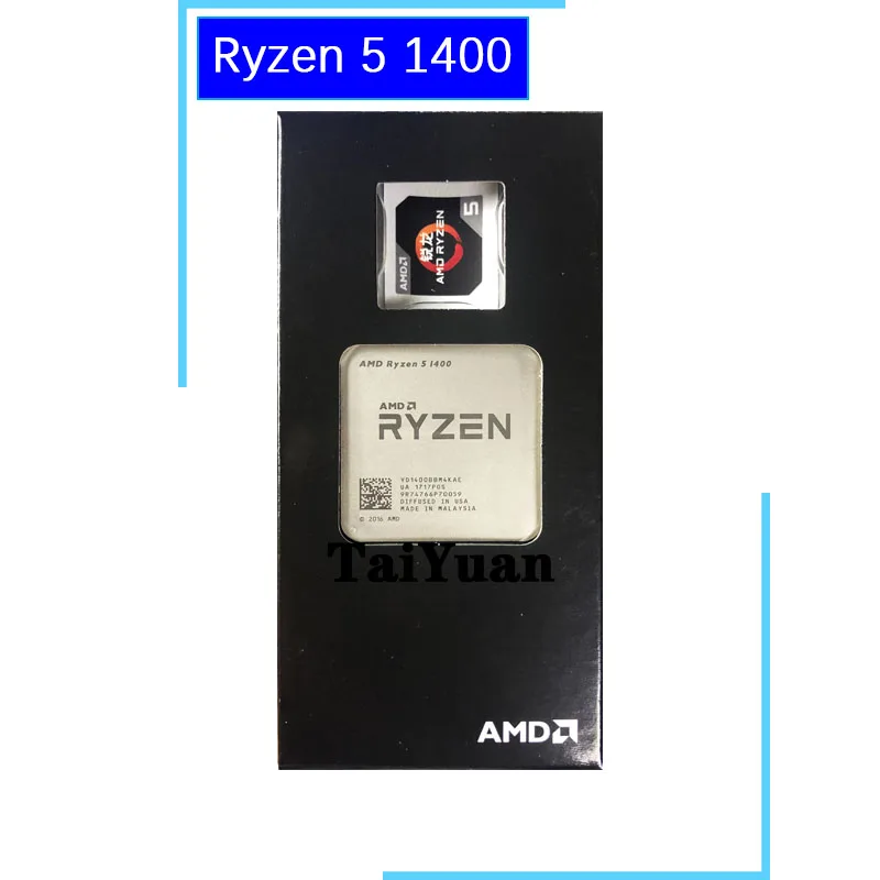 

AMD Ryzen 5 1400 R5 1400 3.2 GHz Quad-Core CPU Processor YD1400BBM4KAE Socket AM4