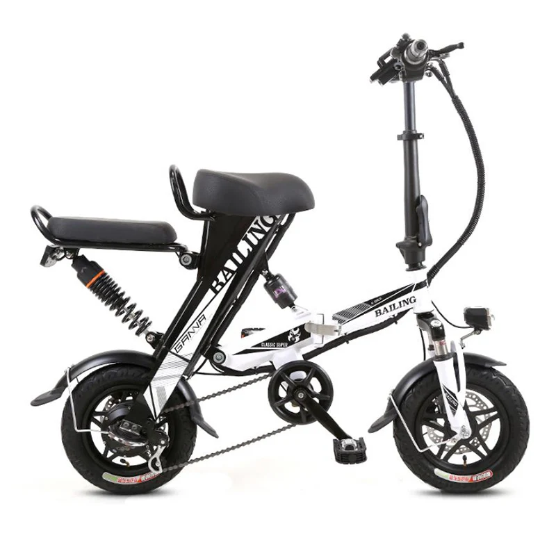  Electric Bike Women Two Wheel Electric Bicycle 12 Inch 36V Pink/Green/Black/White Foldable Smart El