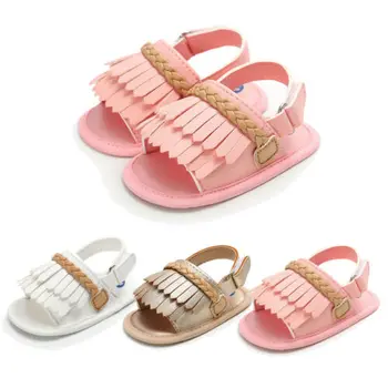 

Newborn Baby Girl Summer Sandals Anti-slip Prewalker Kid Soft Sole Crib Shoes Support wholesale