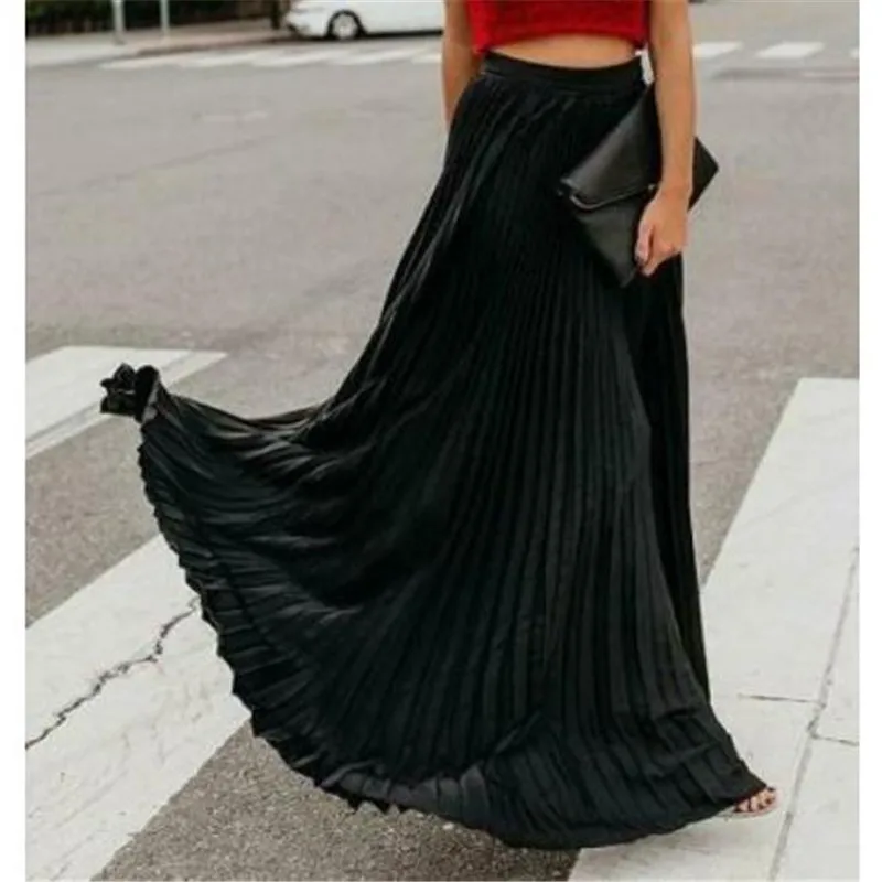 Женские Boho шифоновые длинные макси элегантные юбки женские новые сексуальные