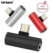 Typc C Aux Audio Converter Line For Huawei P20 Type-C to 3.5mm 2 in 1 Headphone Adapter For Xiaomi Mi8 Mix 2 Dual Jack Splitter
