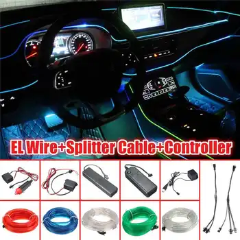 

Hot 300CM Led Strip +Controller Waterproof LED Flexible Car Decoration Neon LED EL Wire Cable Lamp Glow String Light Tube Lights