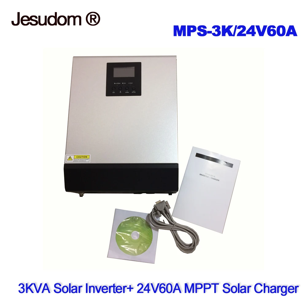 

3KVA Solar Hybrid Inverter 24Vdc to 230Vac with 60A MPPT solar charge Controller