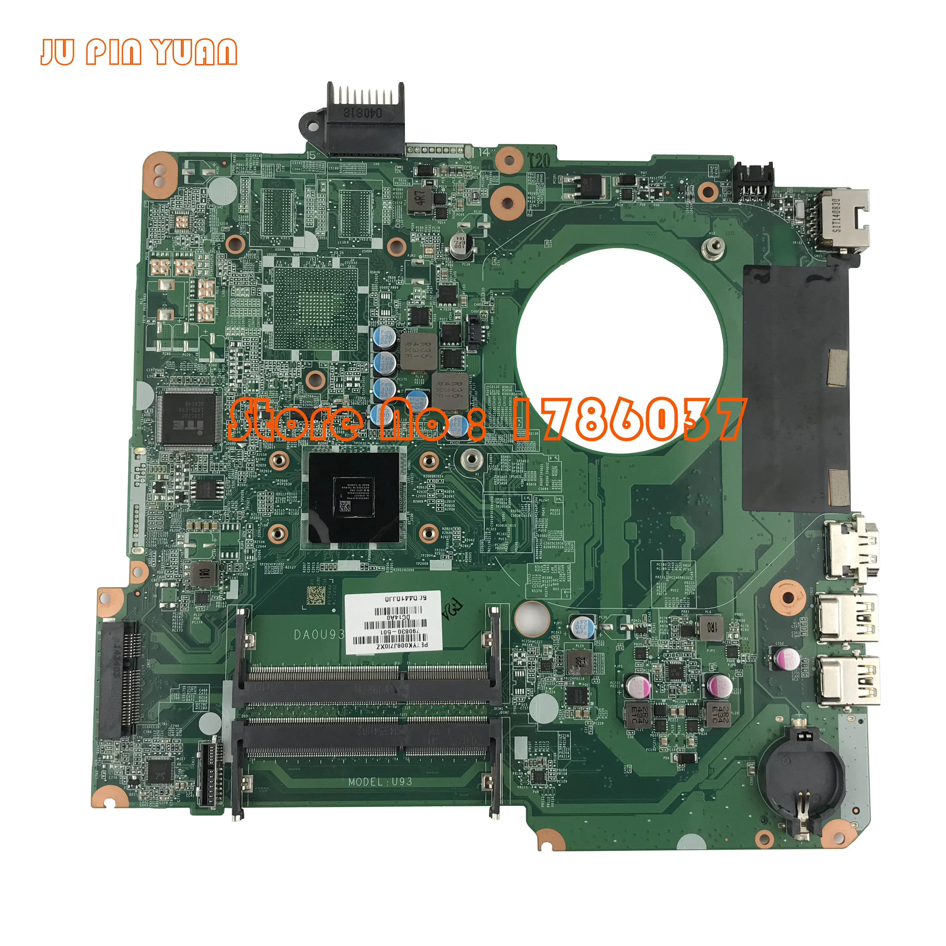 

JU PIN YUAN 790630-001 790630-501 DA0U93MB6D2 maidboard for HP Pavilion 15-N 15-F series Motherboard with A6-5200 fully Tested