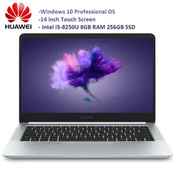 HUAWEI Honor MagicBook ноутбуков 14 дюймов окна с сенсорным экраном 10 Intel Core i5-8250U 8 GB Оперативная память 256 GB SSD Тетрадь камера HDMI