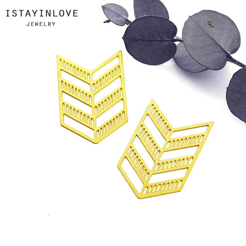 

Handmade Jewelry Making Supplies Pendant Laser Cut Metal Raw Brass Window Pattern Charm For DIY Necklace Earrings Brooch RD253 6