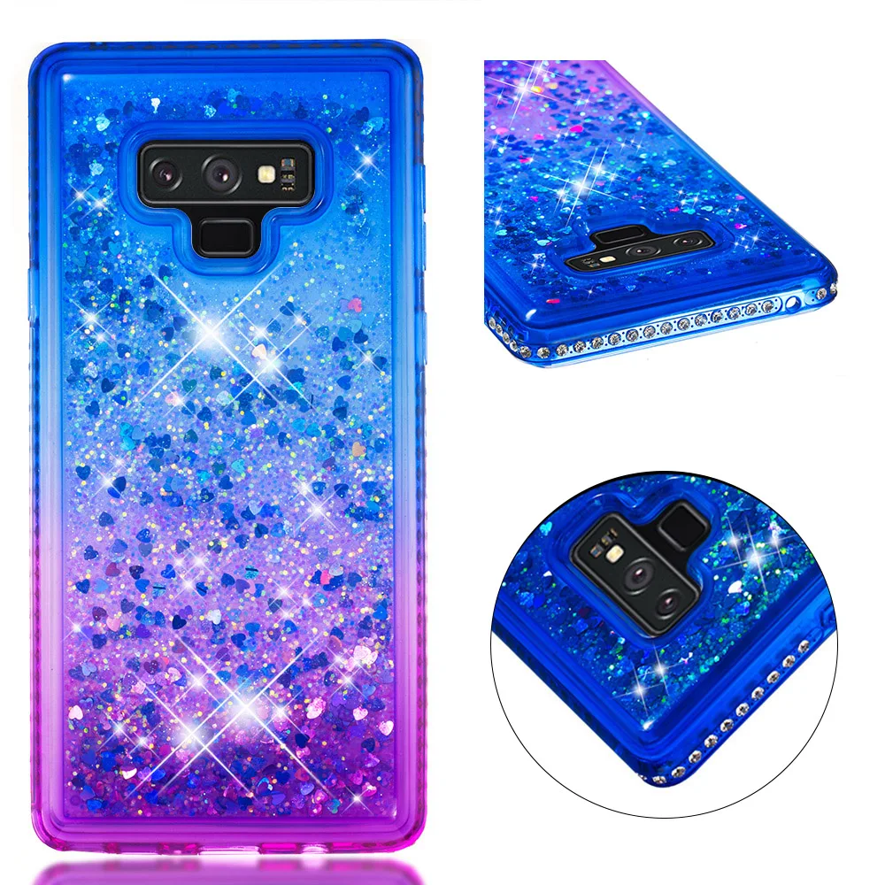 Для Samsung Galaxy Note 9 S9 Plus S8 чехол Блестящий градиент зыбучий песок мягкий ТПУ для