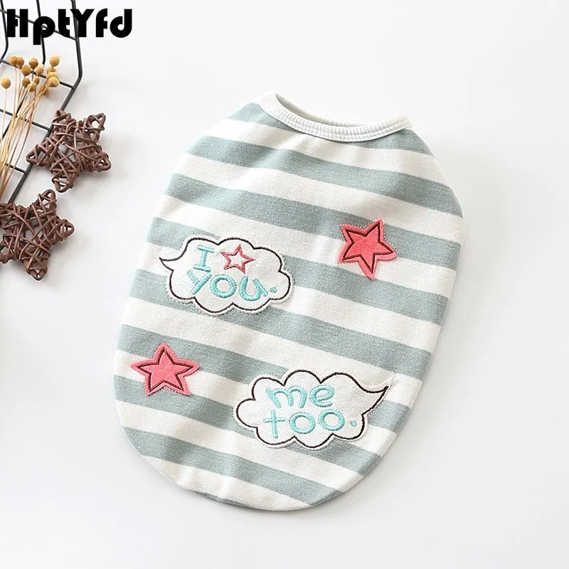 

100%Cotton Pet Dog Clothes Upscale Stripe T-shirt Summer Puppy Cat Doggy Vest Clothing for Small Dogs Customes Chihuahua Teddy