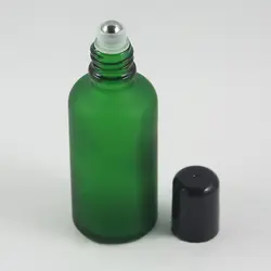 Эфирные масла для ароматерапии 50 мл зеленые матовые дезодорант стеклянная бутылка с роликом с черной завинчивающейся крышкой