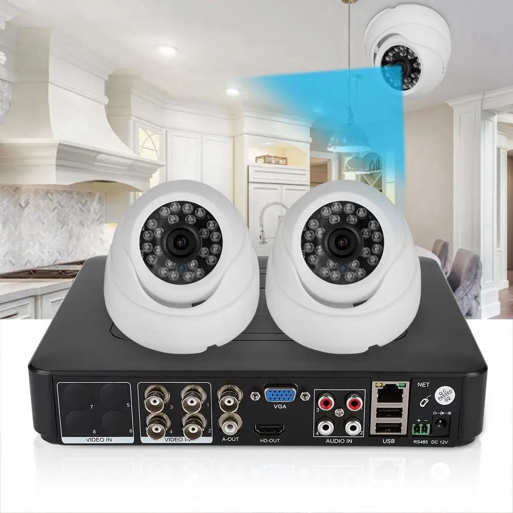 

2CH Coaxial AHD Surveillance Video Security Camera Kit HD 500W Pixels