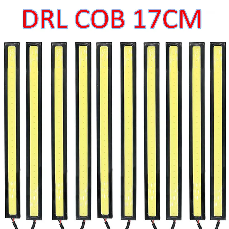 

10pcs COB Daytime Running Light Fog Lights Day Light DRL LED Driving Daytime Running Lights Strip Car Accessories