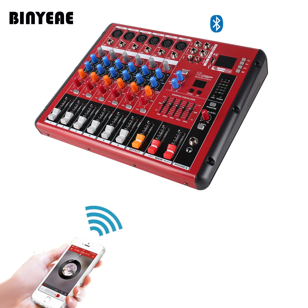 Купить 6 канал Mixer пульт mezcladora де диджей караоке smr601 в ...