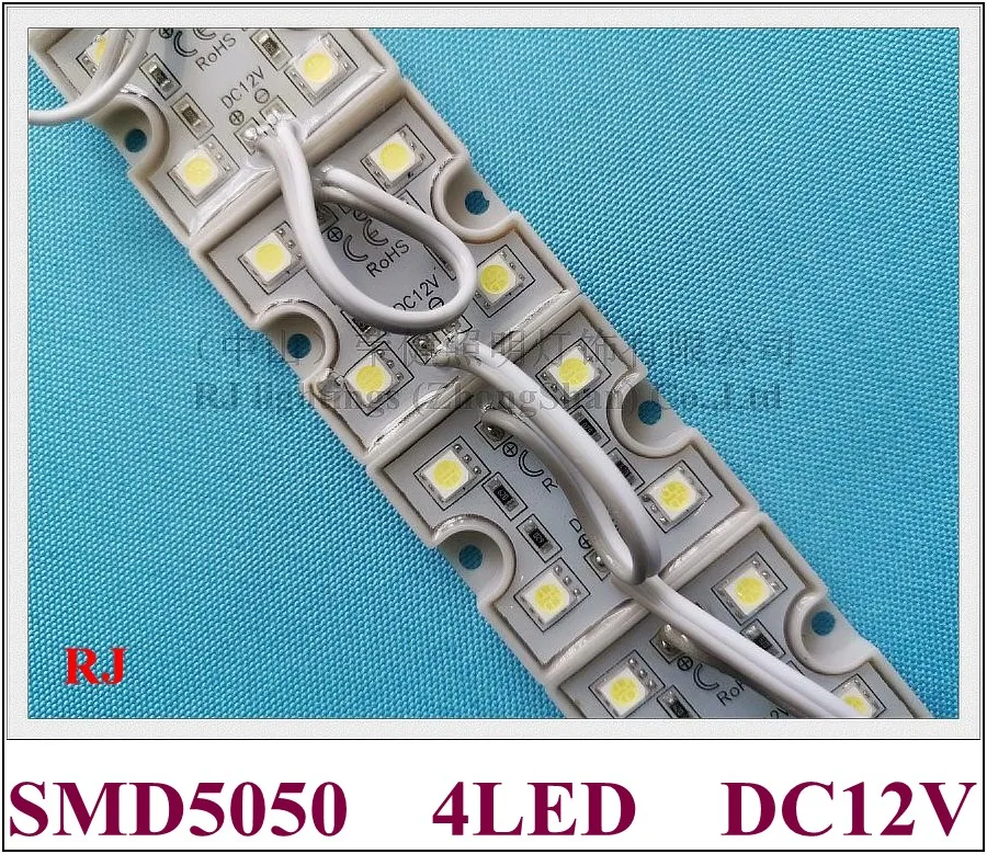 

LED light module SMD 5050 LED modules waterproof LED lighting module for sign DC12V 4 led 0.96W PC crust free shipping
