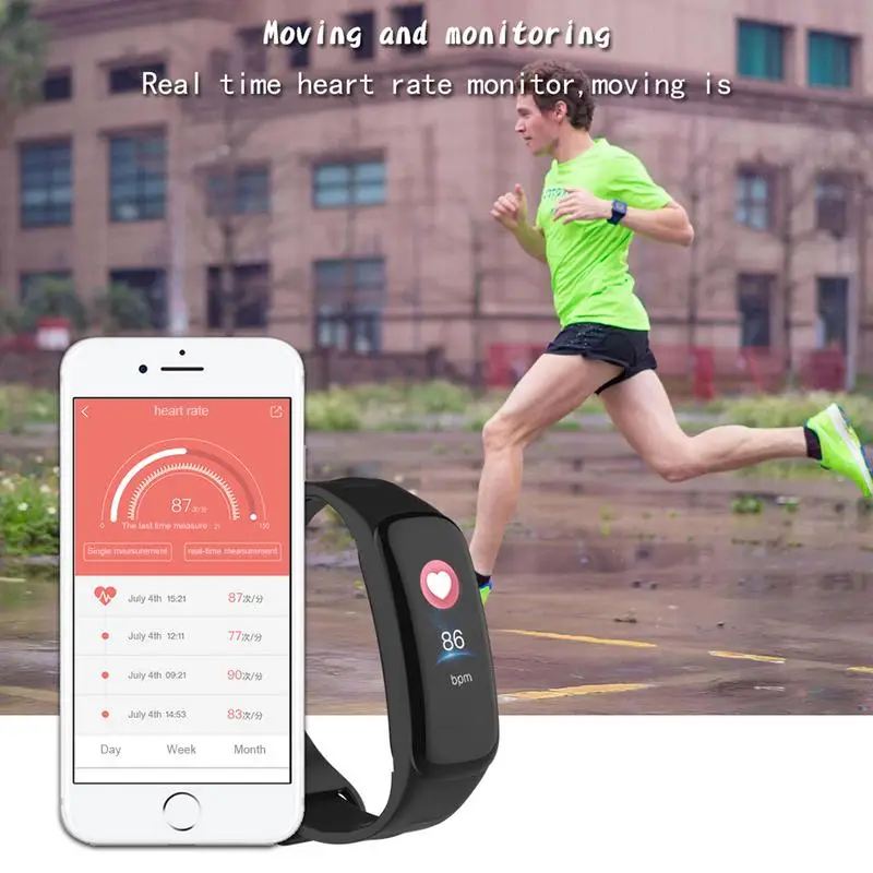 C2 Smart Bluetooth браслет большой изогнутый Экран обнов Спортивный Движение сердечного