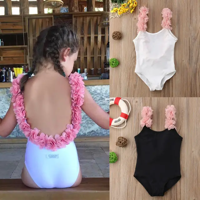 {Excellent|Wonderfull|Very Good|Very Recommended} One Piece Baby Girl 3D Floral Flower Strap Bathing Suit Backless Swimsuit Swimwear Swimming Suit Cheap Price