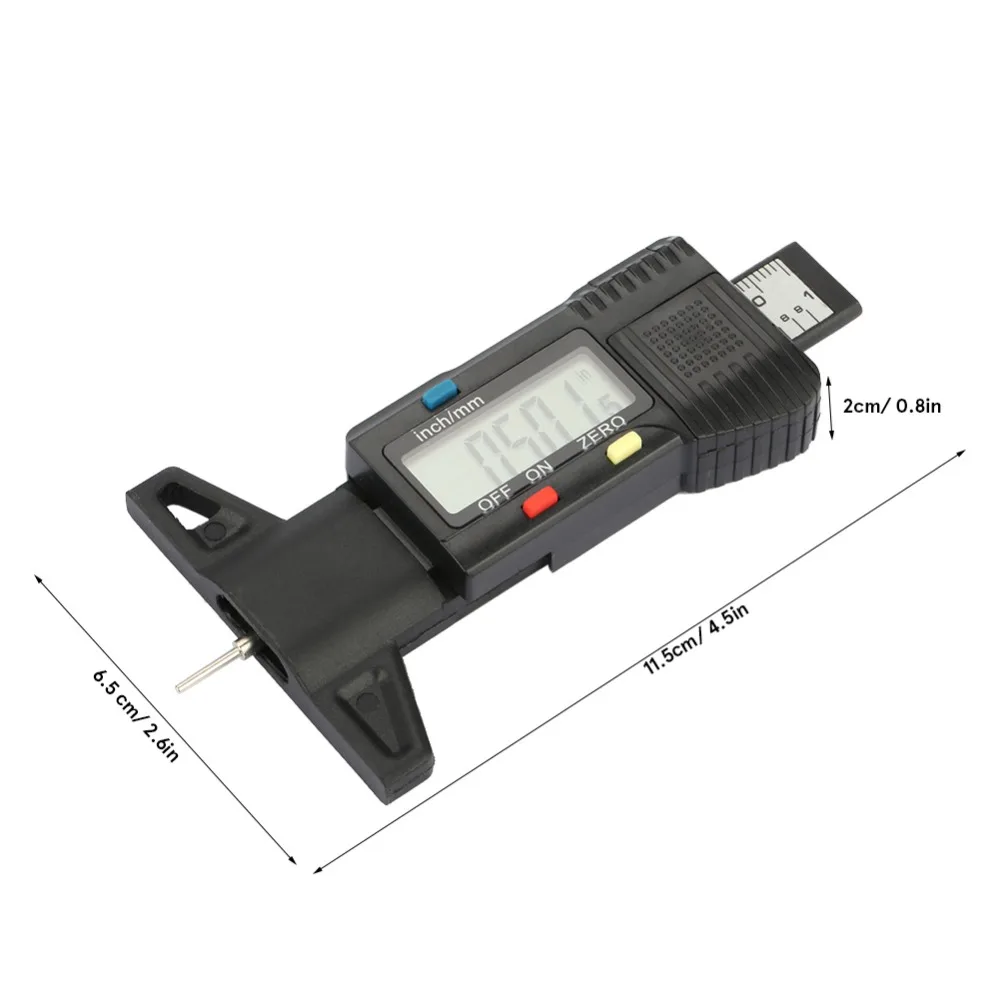 Углеродное волокно цифровой измеритель Глубина рисунка протектора тестер резьбы Шин Измеритель с ЖК-дисплеем