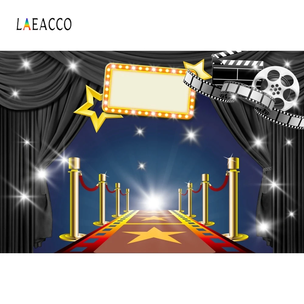 

Laeacco Stage Red Carpet Flash Star Backdrop Photography Backgrounds Customized Photographic Backdrops For Photo Studio