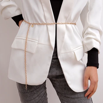 

New 2019 Women Retro Metal Waist Chain Belt Dress Waistband Body Chain Belts Fashion