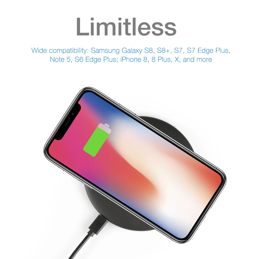 Siroflo Wireless Charger 10W Max Wireless Charging Pad, Compatible With Samsung Galaxy S8, S8 +, IPhone 8, IPhone 8 Plus Siroflo Wireless Charger 10W Max Wireless Charging Pad, Compatible With Samsung Galaxy S8, S8 +, IPhone 8, IPhone 8 Plus