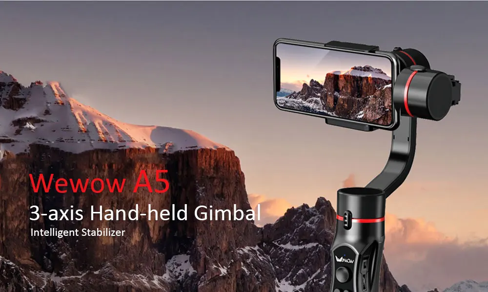

Clearance! Wewow A5 Three-axis Intelligent Hand-held Gimbal Smartphone Remote Control Parts Toys for Outside Activities