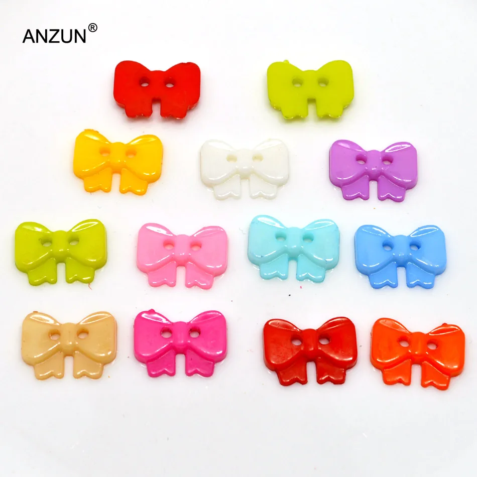 

65pcs 18mm Bow buttons for children resin button for KIDS clothes accessory Button Craft Scrapbooking accosseries