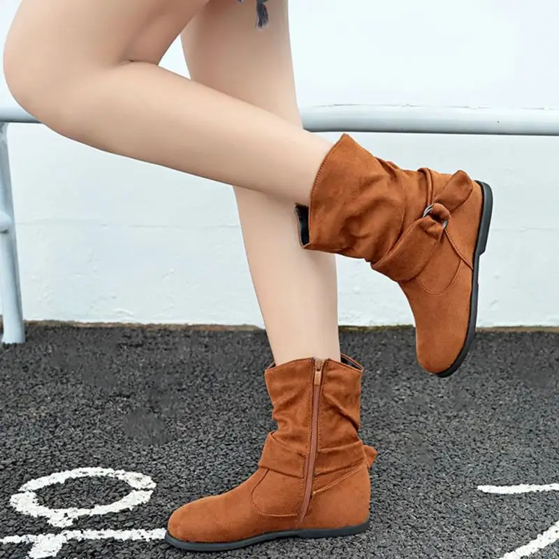flat heel wide calf boots