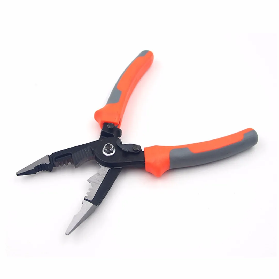 

8" 6 In 1 Electrician Wire Stripper Multi Tool Pliers Scissors Wire Stripping Crimping Tools Oblique Crimping Pliers
