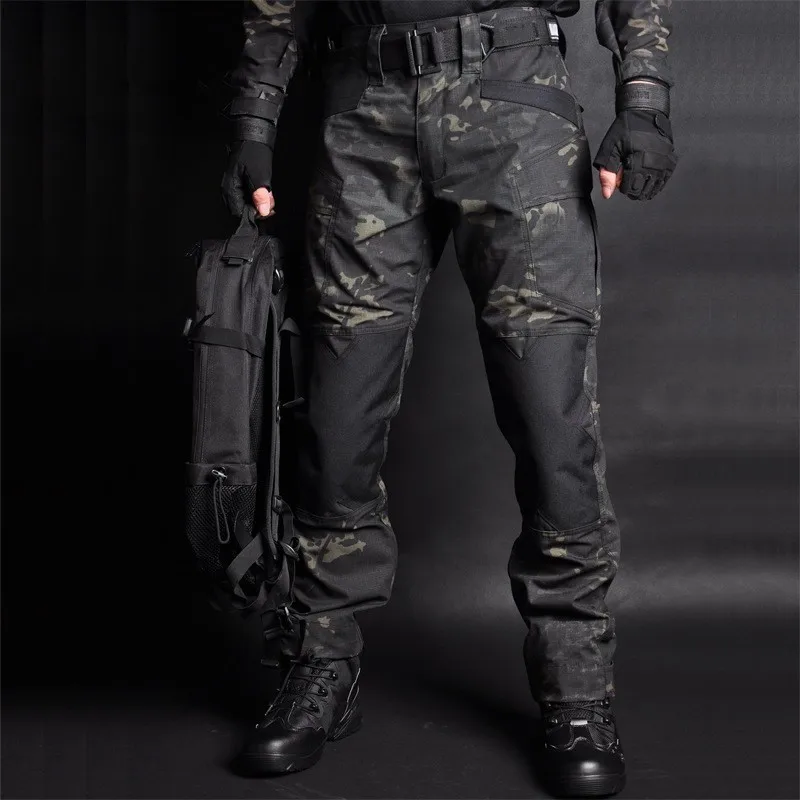 

Outdoor Camouflage Tooling Trousers Spring Autumn Men Military Training Climbing Sports Loose Multi-pocket Tactical Army Pants