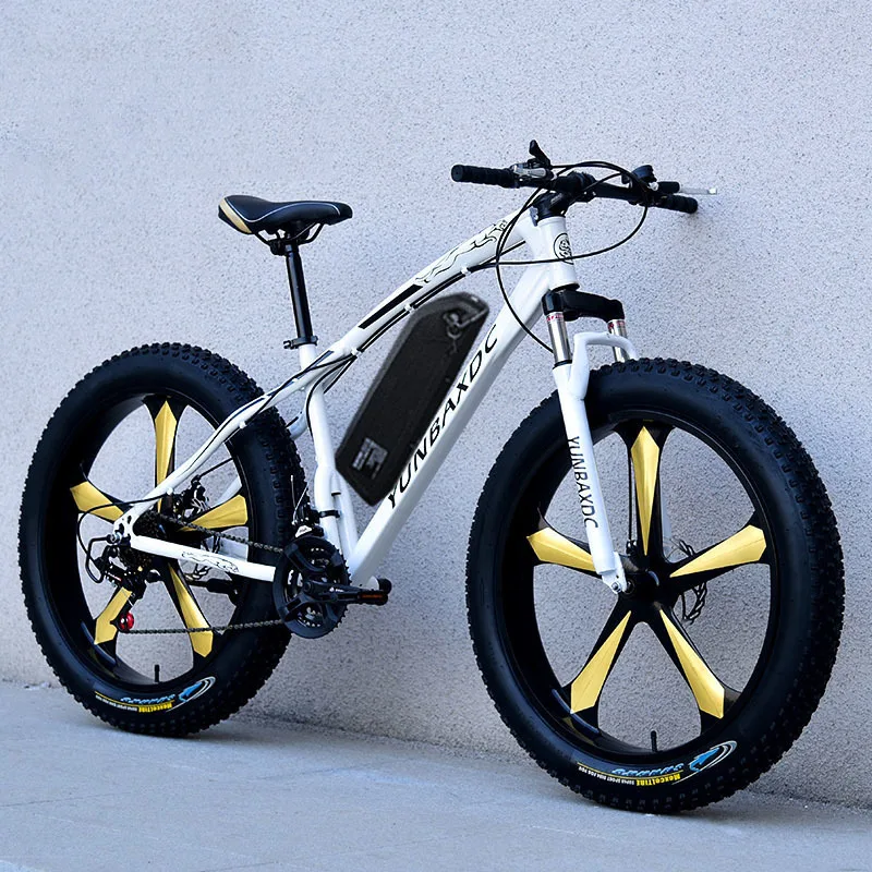 

26inch Snow Electric Mountain Bicycle 48v Lithium Battery 500w Motor Fat Ebike 4.0 Tires High Speed Brushless Electric Bike