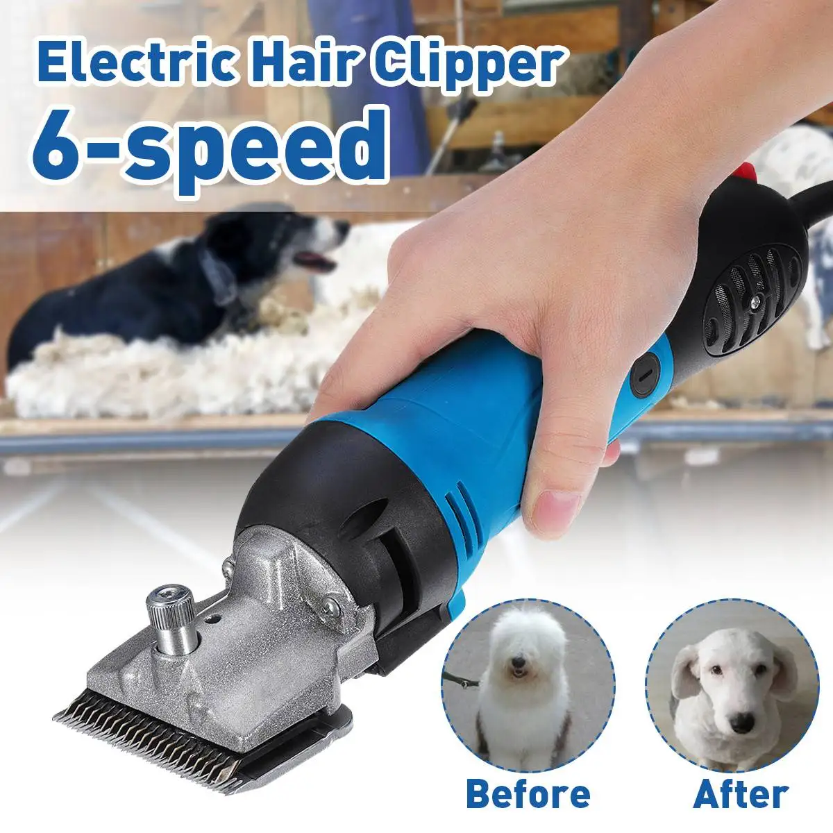 6 Speed Electric Horse Hair Clipper Farm Animal Shearing Trimmer