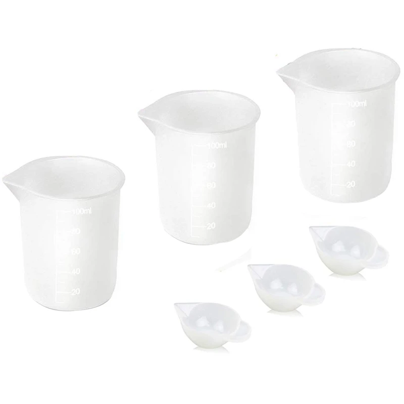 6 шт Силиконовые измерительные формы для 100 мл 10 мл, Diy Клей Инструменты чашки изготовление ручной работы Craft антипригарный силиконовый