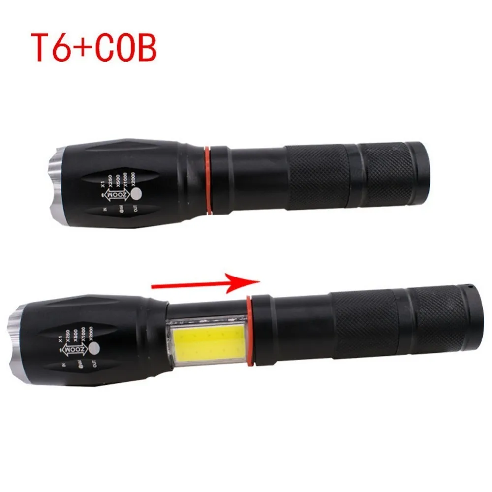 

LED Flashlight T6+COB Tactical flashlight with Magnetic Base Super Bright Waterproof Flashlight for Bike Outdoor Camping