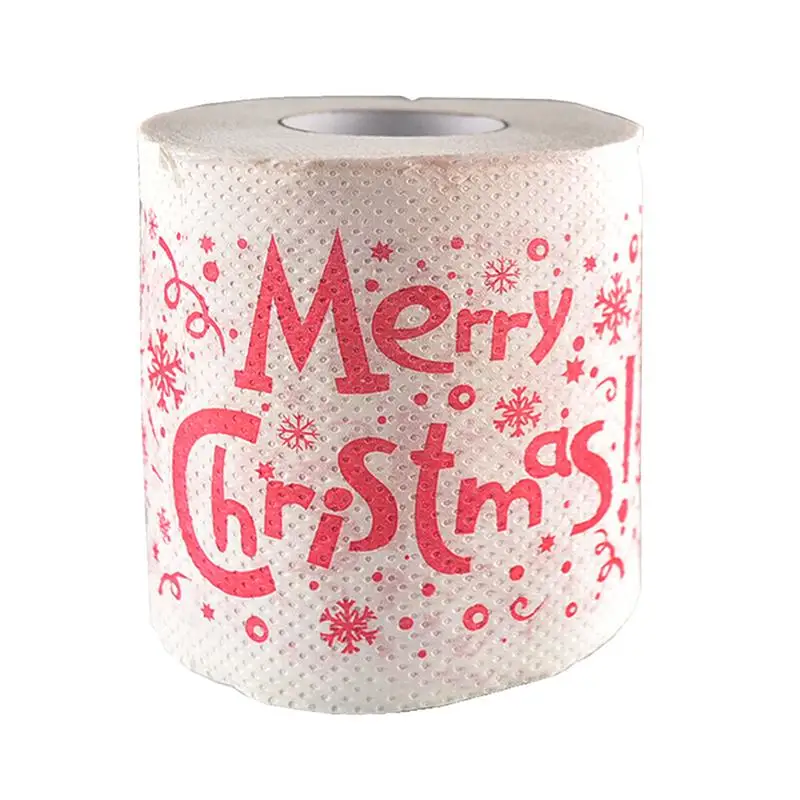 1 Roll of Toilet Paper 2 ply Merry Christmas Printed Tissue Roll Paper