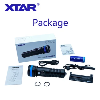 

New XTAR D26 diving flashlight CREE XHP35-HI D4 1600 lumen beam distance 432 meter