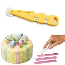 3 колеса помадки тиснение резак для украшения торта инструмент для изготовления колесный штамп для тиснения резак инструмент кондитерский круглый коврик кружевной резак нож для выпечки