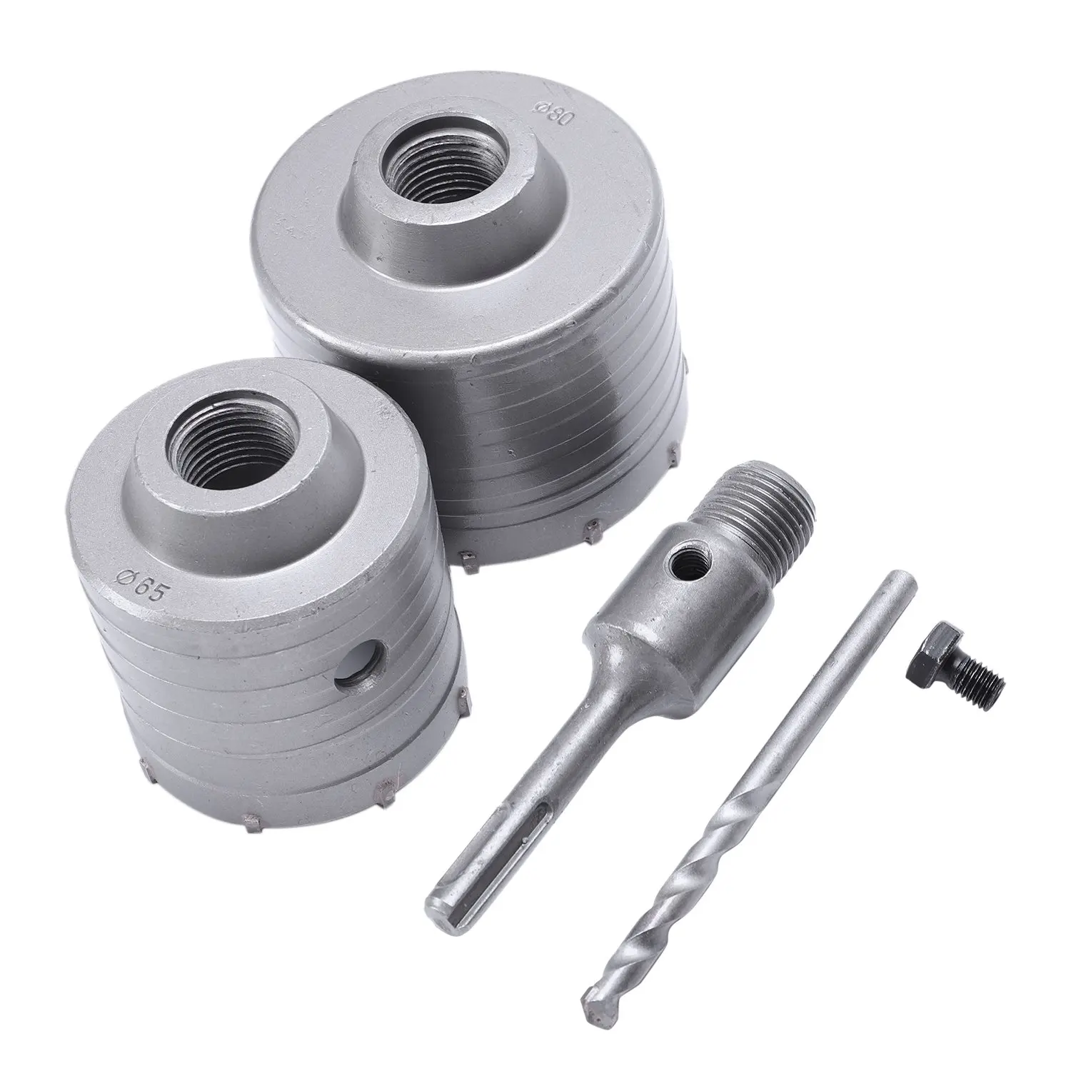 

Hot Sale 65Mm 80Mm Wall Hole Saw Centre Drill Bit Plus Shank Wrench Kit For Drilling Wall Stone Concrete Cement Guide Power Dr