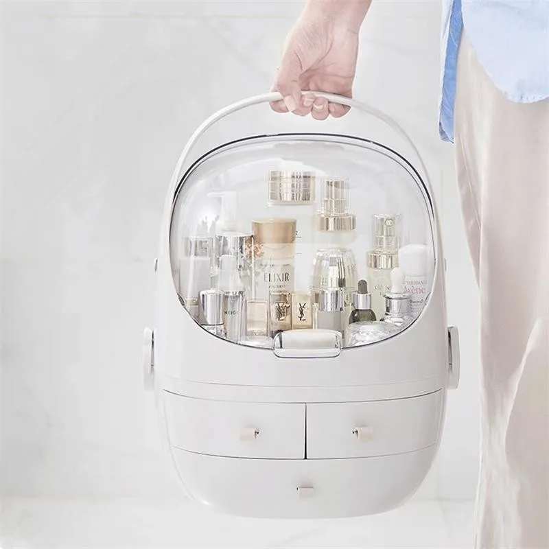 Kaufen Hot Home Desktop Make Up Lagerung Box Pinsel Halter Schmuck Organizer Fall Multi funktionale Kunststoff Schublade Kosmetische Veranstalter Rack
