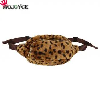 

Winter plush Leopard Women Waist Bag Ladies Fanny Pack Money Pouch Travel Wallet Belt Bag Pochete