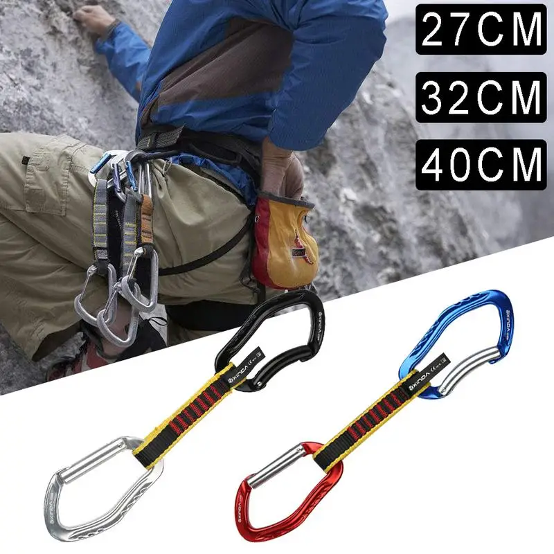 

Professional Climbing Sports 22KN Safety Lock Extenders Carabiner Climbing Rock Quickdraw Sling Mountaineer Outdoor Protect Gear