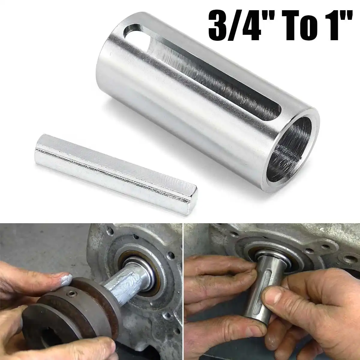 

Steel 3/4" To 1" inch Shaft Adapter Pulley Bore Reducer Sleeve Bushing & Keystock parts