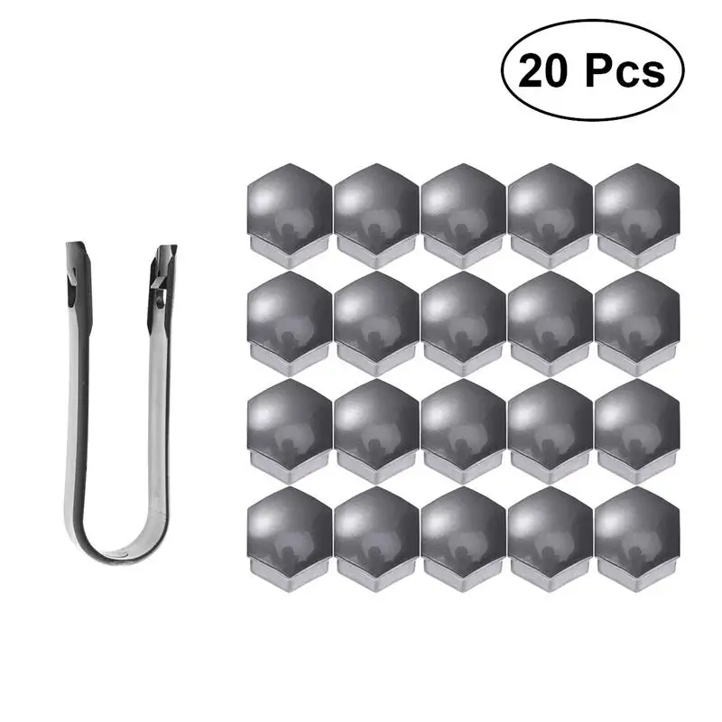 VORCOOL 21 in 1 Hexagonal Wheel Lug Nut Covers Bolts Covers Screw Protect Caps 17mm with Clips Grey VORCOOL 21 in 1 Hexagonal Wheel Lug Nut Covers Bolts Covers Screw Protect Caps 17mm with Clips Grey
