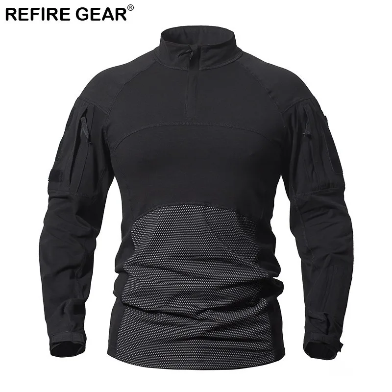 Refire gear, спортивные футболки для фитнеса, мужские камуфляжные уличные футболки, для походов, охоты, кемпинга, тактические Футболки с длинным рукавом для мужчин