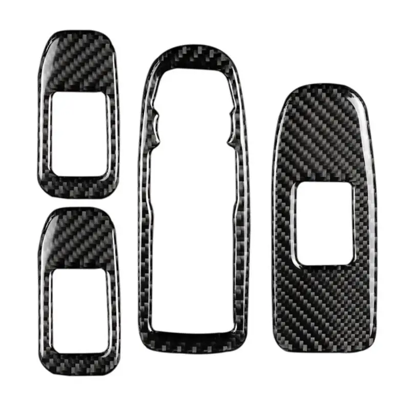 

For Cadillac XT5 2016-2017 Carbon Fiber Window Lifter Control Switch Decor Armrest Panel Trim 105*35mm Car Styling Accessories