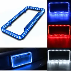 Синий/Белый/Красный Универсальный Автомобильный номерной знак рамка светодиодный осветительный, акриловый пластиковый номерной знак
