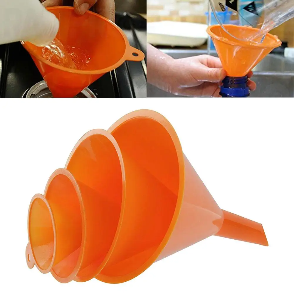 

4Pcs/Set Plastic Funnels Pour Oil Fuel Petrol Hopper Kitchen Refueling Tool For Car Kitchen Tools & Gadgets
