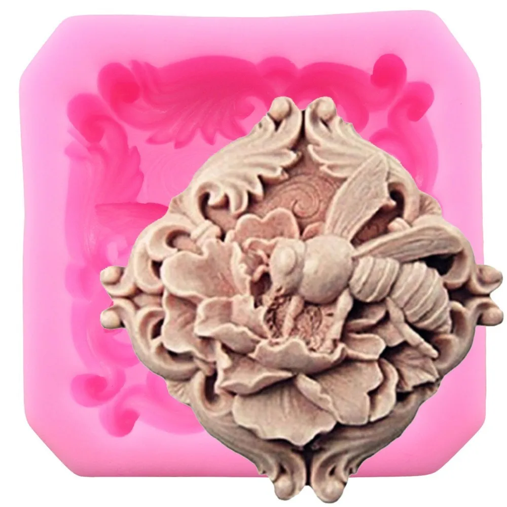 Silicone Soap Mold Honey Bees Resin Clay Candle Molds Fondant Cake
