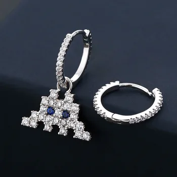 

UMGODLY Luxury Brand Asymmetric Space Shooter Earrings Micro Cubic Zircon CZ Women Monaco Jewelry