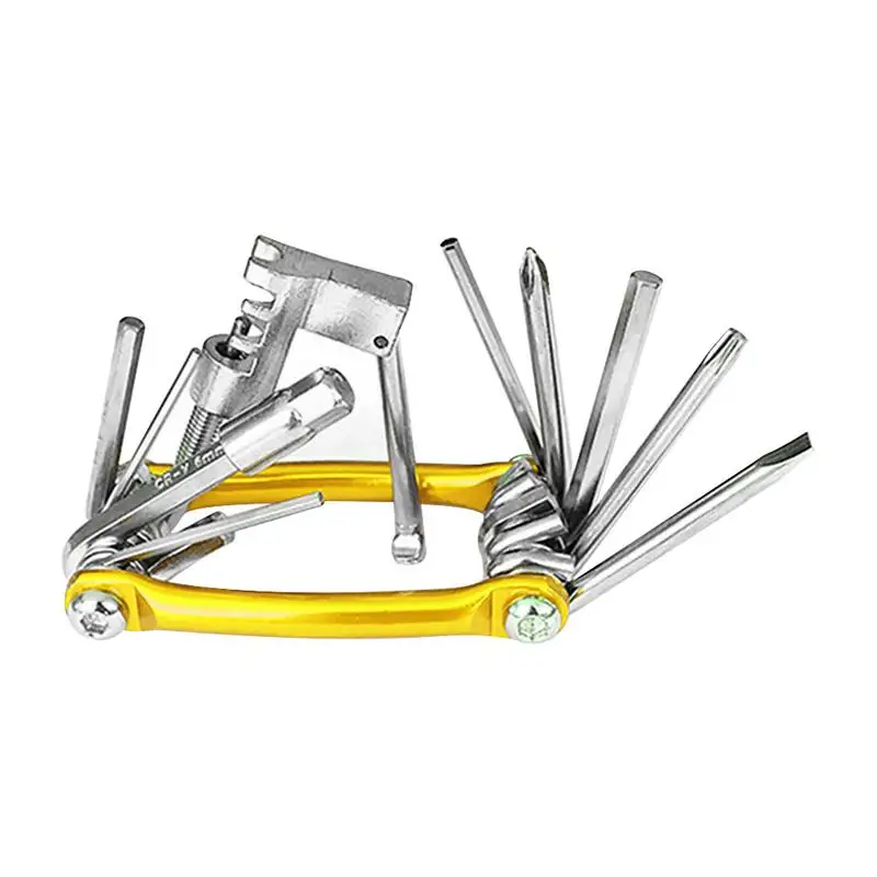 

Bike Repair Set Bag Bicycle 11 In 1 Multifunctional Tool Kit T25 Chain Cutter Hex Key Wrench Tire Patch Lever Portable
