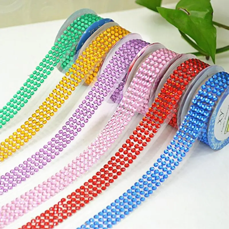 

Lovely Candy Color Acrylic DIY Self-Adhesive Roll Rhinestone Stick Tape Craft Sticker for Scrapbook Card Cellphone 0.5m*18mm #18